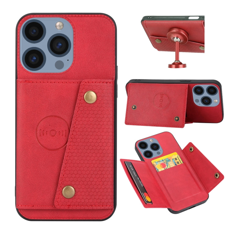Double Buckle Card Slots PU + TPU Phone Case