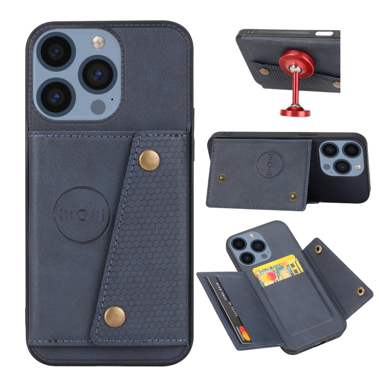 Double Buckle Card Slots PU + TPU Phone Case