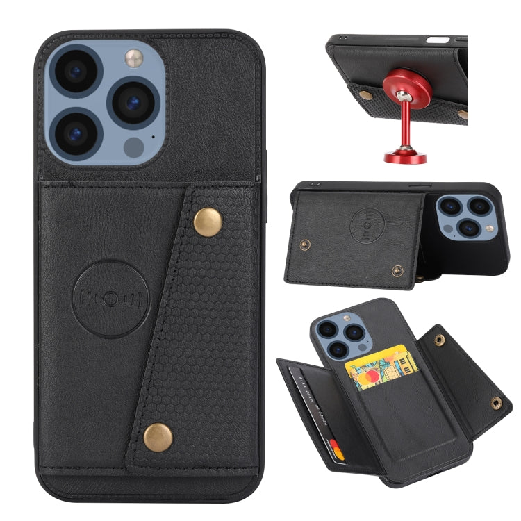 Double Buckle Card Slots PU + TPU Phone Case