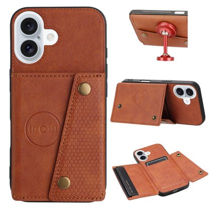 Double Buckle Card Slots PU + TPU Phone Case