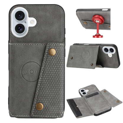 Double Buckle Card Slots PU + TPU Phone Case