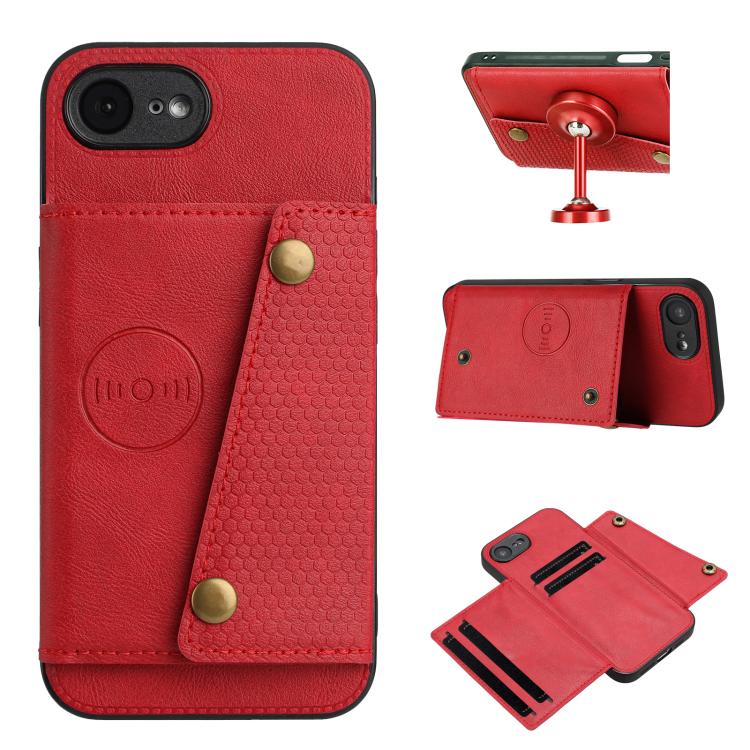 Double Buckle Card Slots PU + TPU Phone Case