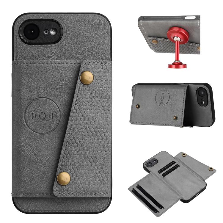 Double Buckle Card Slots PU + TPU Phone Case