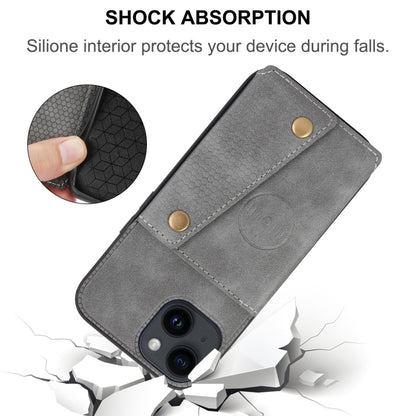 Double Buckle Card Slots PU + TPU Phone Case
