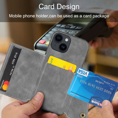 Double Buckle Card Slots PU + TPU Phone Case