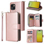 9 Card Slots Zipper Wallet Bag Leather Phone Case