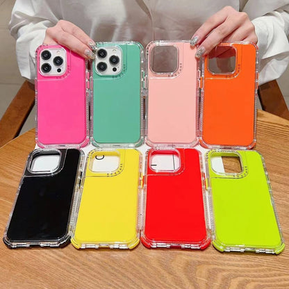 Dreamland 3 in 1 Solid Color Transparent Frame PC + TPU Phone Case