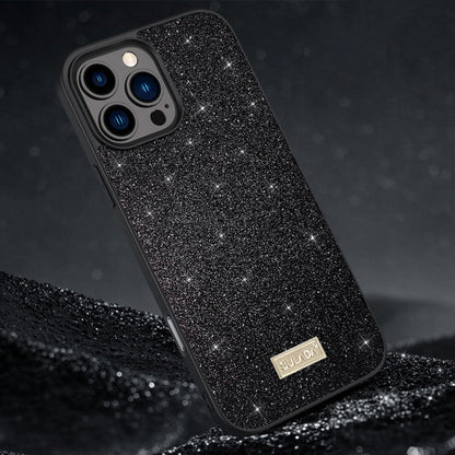 SULADA Glittery PC Hybrid TPU Handmade Leather Phone Case