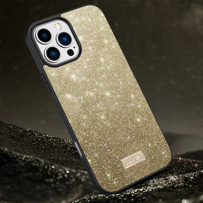 SULADA Glittery PC Hybrid TPU Handmade Leather Phone Case