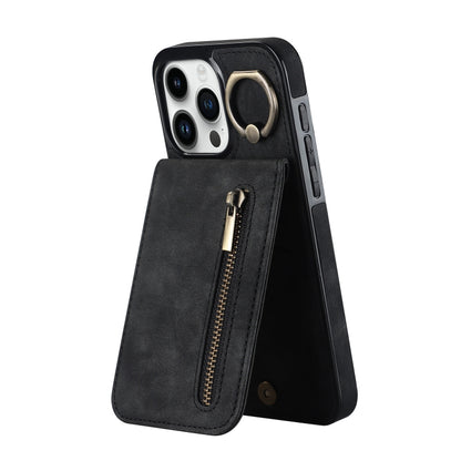 Retro Ring and Zipper RFID Card Slot Phone Case