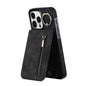 Retro Ring and Zipper RFID Card Slot Phone Case