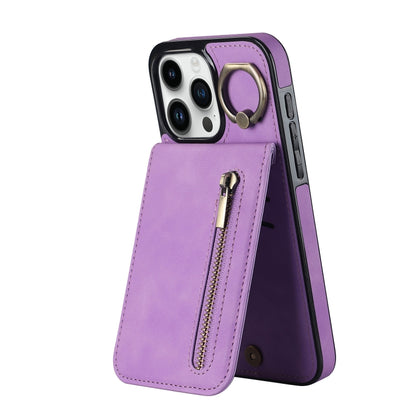 Retro Ring and Zipper RFID Card Slot Phone Case