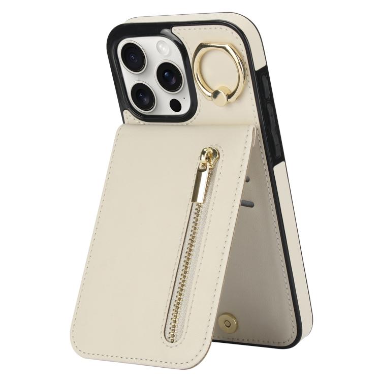 Retro Ring and Zipper RFID Card Slot Phone Case