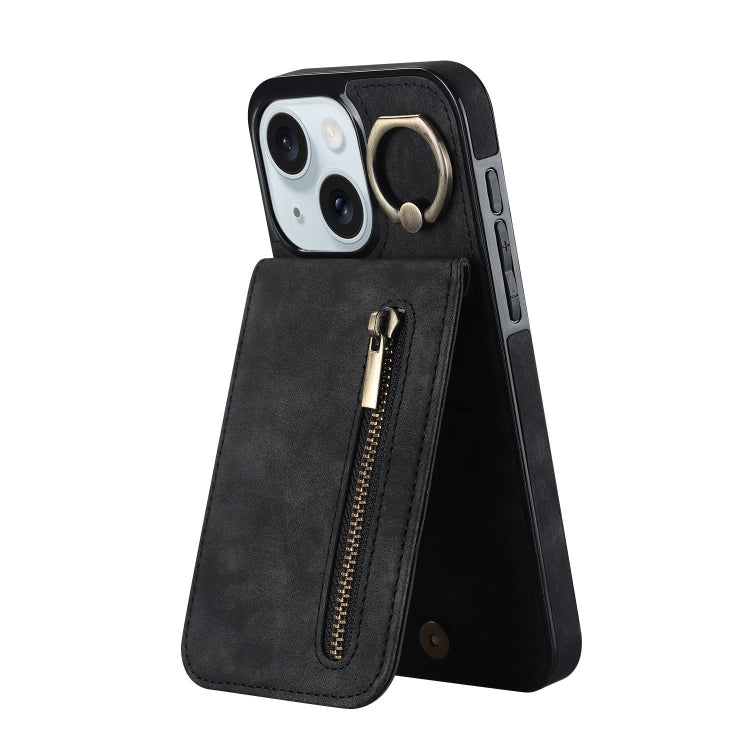 Retro Ring and Zipper RFID Card Slot Phone Case