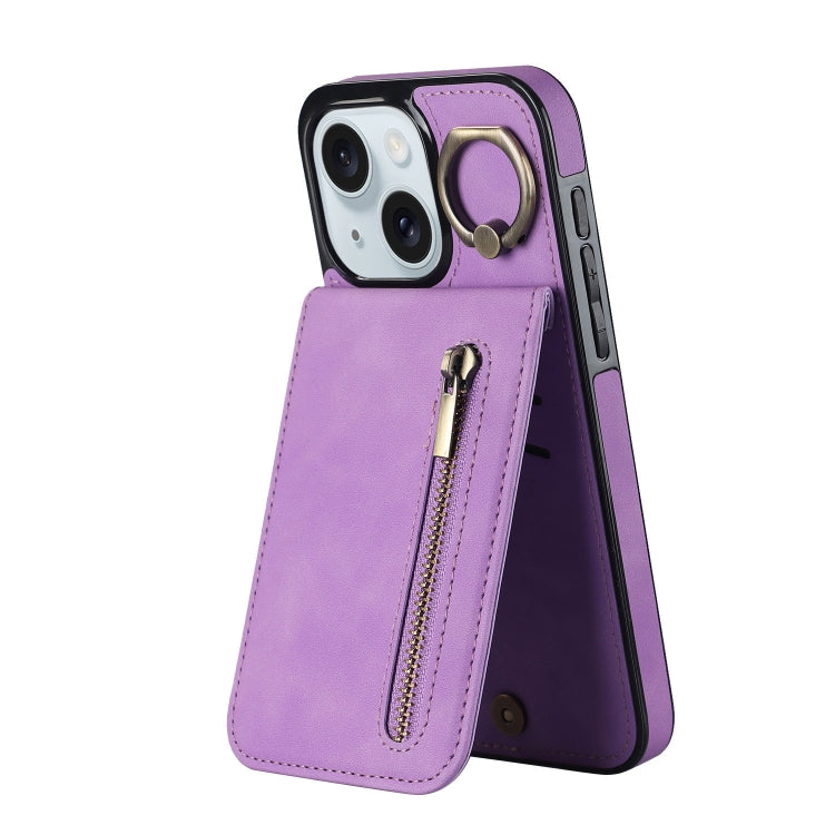 Retro Ring and Zipper RFID Card Slot Phone Case