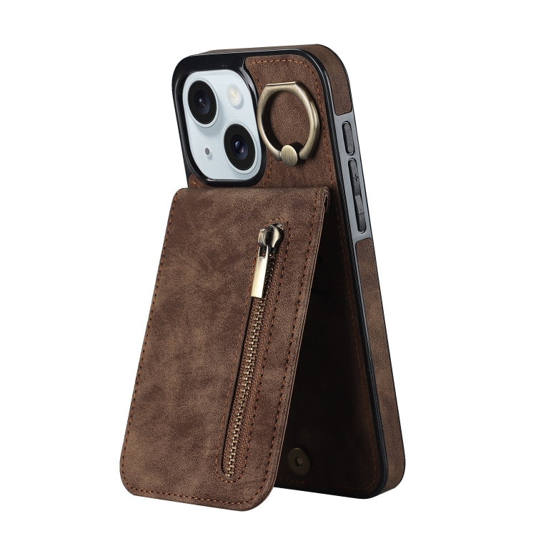 Retro Ring and Zipper RFID Card Slot Phone Case