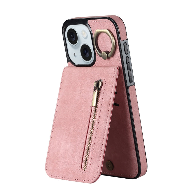 Retro Ring and Zipper RFID Card Slot Phone Case