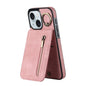 Retro Ring and Zipper RFID Card Slot Phone Case