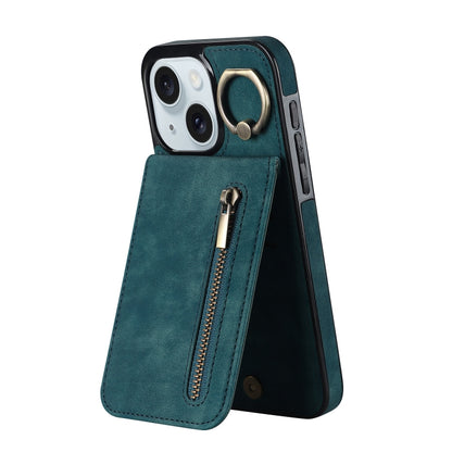 Retro Ring and Zipper RFID Card Slot Phone Case