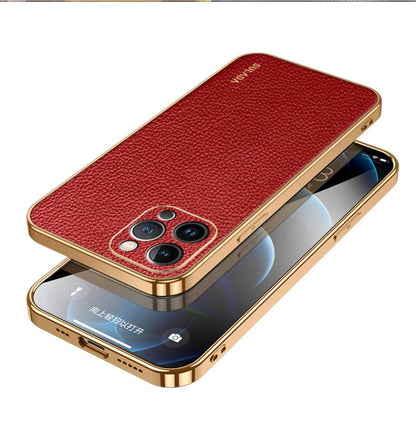 SULADA TPU + Litchi Texture Leather Phone Case