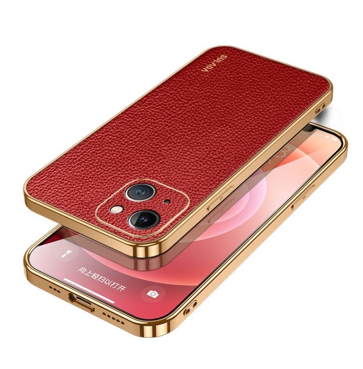 SULADA TPU + Litchi Texture Leather Phone Case