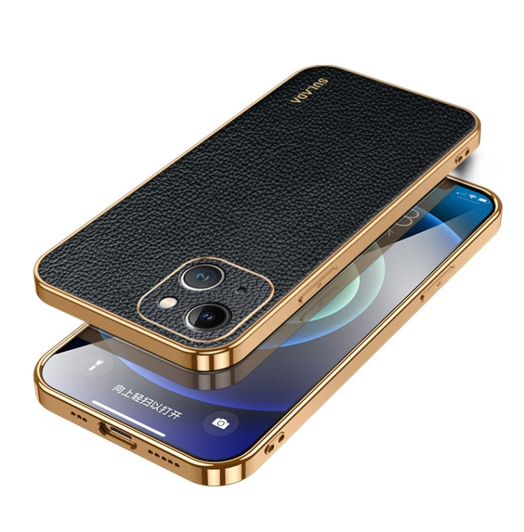 SULADA TPU + Litchi Texture Leather Phone Case