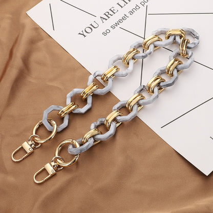 L201 Octagonal Buckle Resin Contrast Thick Chain Phone Lanyard with Spacer