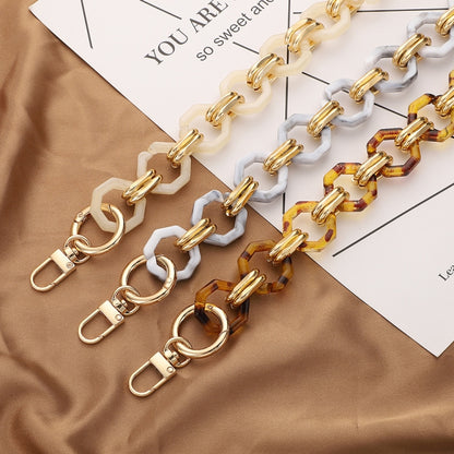 L201 Octagonal Buckle Resin Contrast Thick Chain Phone Lanyard with Spacer