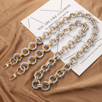 L201 Octagonal Buckle Resin Contrast Thick Chain Phone Lanyard with Spacer