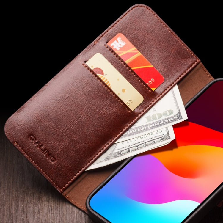 QIALINO Classic 103 Buckle Genuine Leather Phone Case