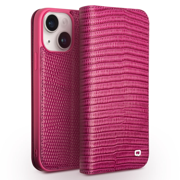QIALINO Little Crocodile Texture Genuine Leather Phone Case