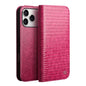 QIALINO Little Crocodile Texture Genuine Leather Phone Case