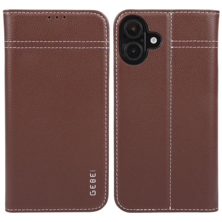 GEBEI Top-grain Horizontal Flip Leather Phone Case