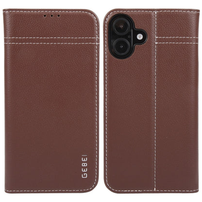 GEBEI Top-grain Horizontal Flip Leather Phone Case