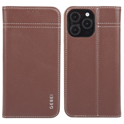 GEBEI Top-grain Horizontal Flip Leather Phone Case