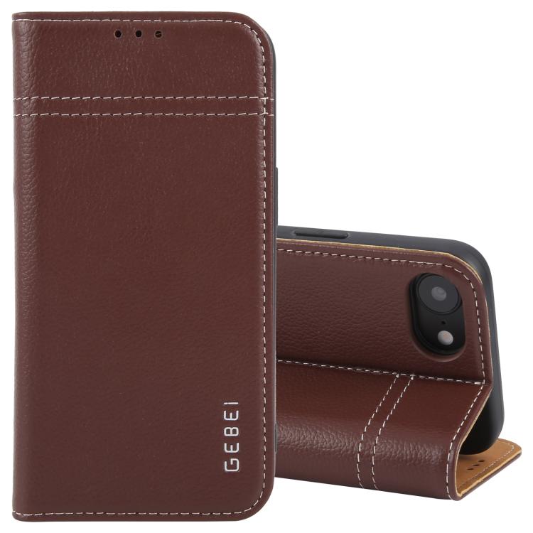 GEBEI Top-grain Horizontal Flip Leather Phone Case