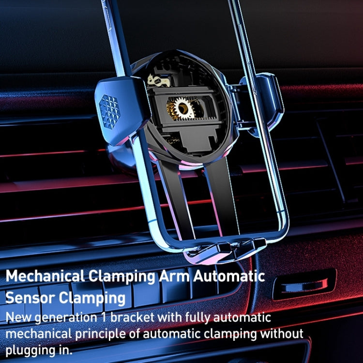 V70 Mechanical Lock Wireless Fast Charging Air Outlet Car Holder