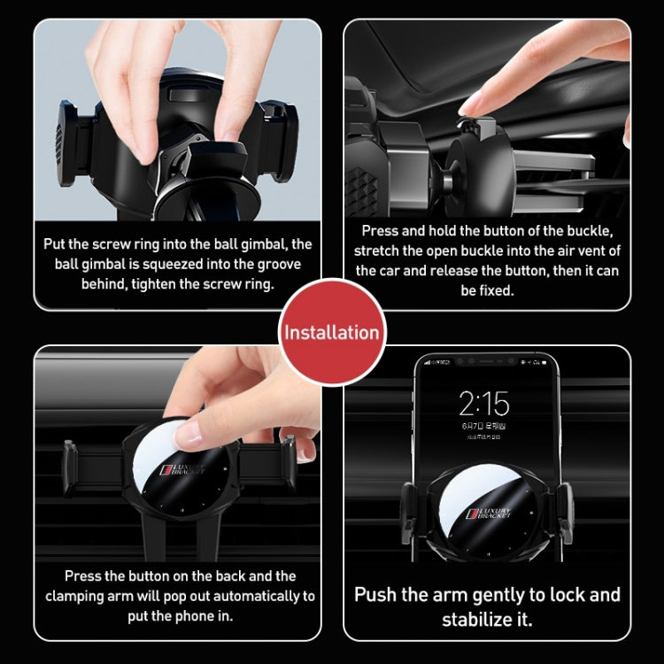 V70 Mechanical Lock Wireless Fast Charging Air Outlet Car Holder