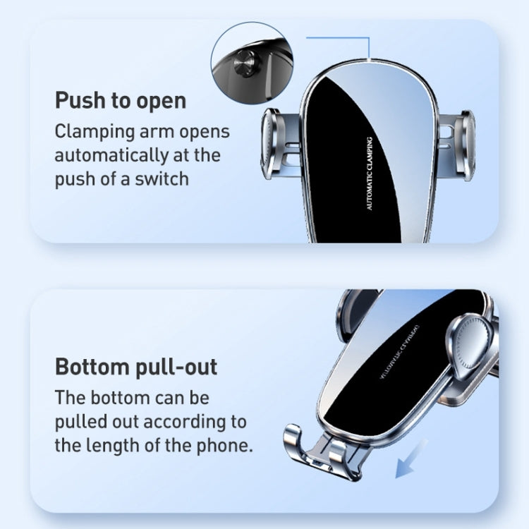 D6 Mechanical Locking Wireless Fast Charging Air Outlet Car Holder, Standard, Strong Suction Cup Version