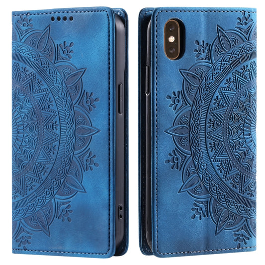Totem Embossed Magnetic Leather Phone Case