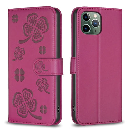 Four-leaf Embossed Leather Phone Case