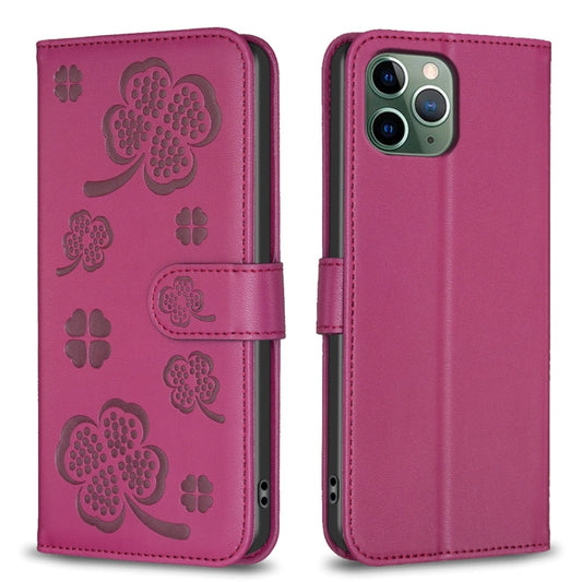 Four-leaf Embossed Leather Phone Case