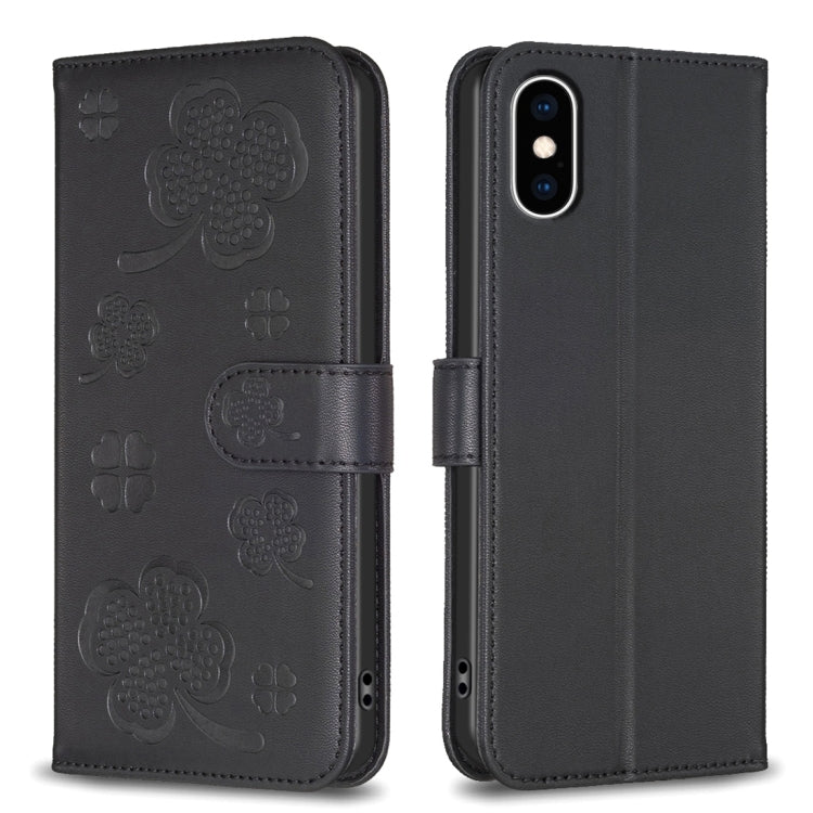 Four-leaf Embossed Leather Phone Case