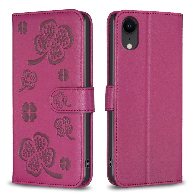 Four-leaf Embossed Leather Phone Case