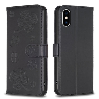 Four-leaf Embossed Leather Phone Case