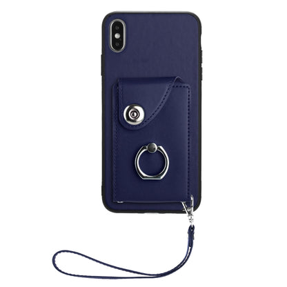 Organ Card Bag Ring Holder PU Phone Case with Lanyard