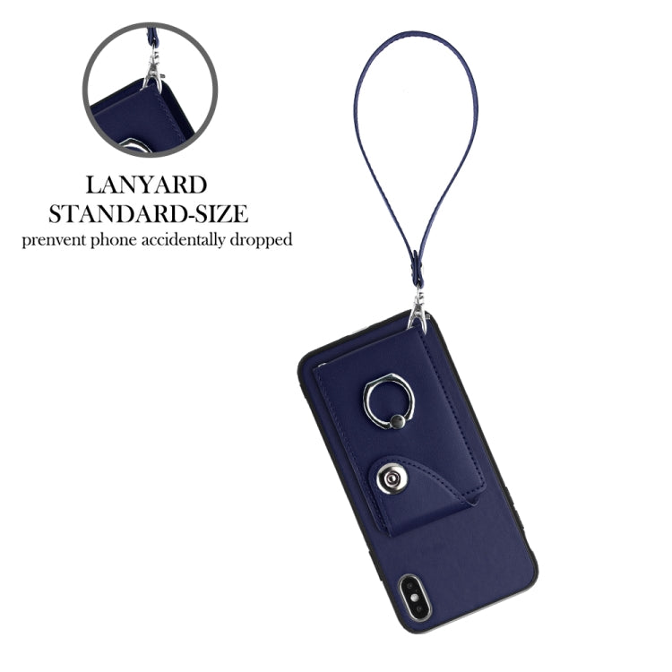 Organ Card Bag Ring Holder PU Phone Case with Lanyard