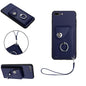 Organ Card Bag Ring Holder PU Phone Case with Lanyard