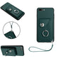 Organ Card Bag Ring Holder PU Phone Case with Lanyard