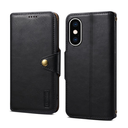 Denior Cowhide Texture Wallet Style Leather Phone Case